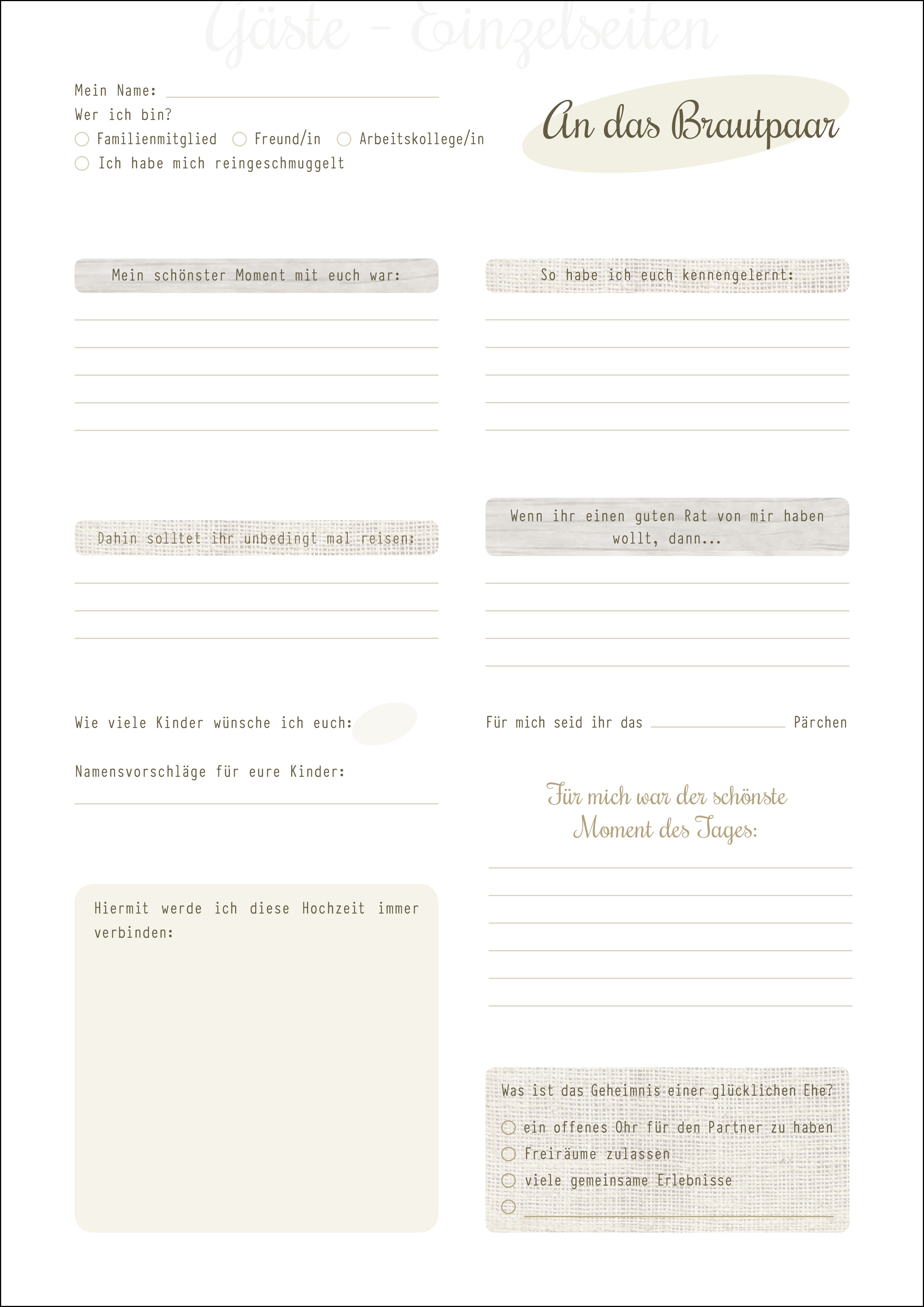 Hochzeits-Gästebuch A4 - Innen 4