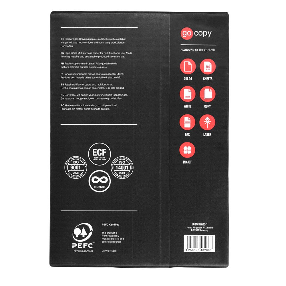 Kopierpapier go copy Allround 80 DIN A4 80 g/qm 500 Blatt