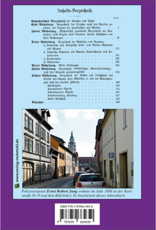 Harald Rockstuhl - Adreßbuch / Einwohnerbuch der Stadt Langensalza 1886