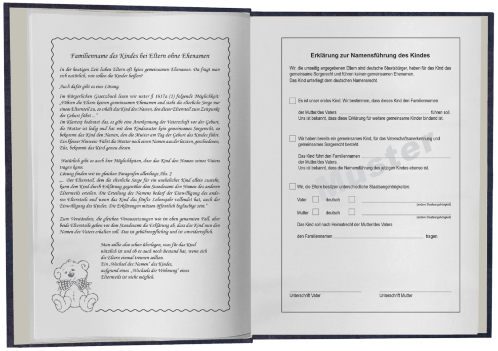 Babystammbuch Konrad Apfelleder Dunkelblau