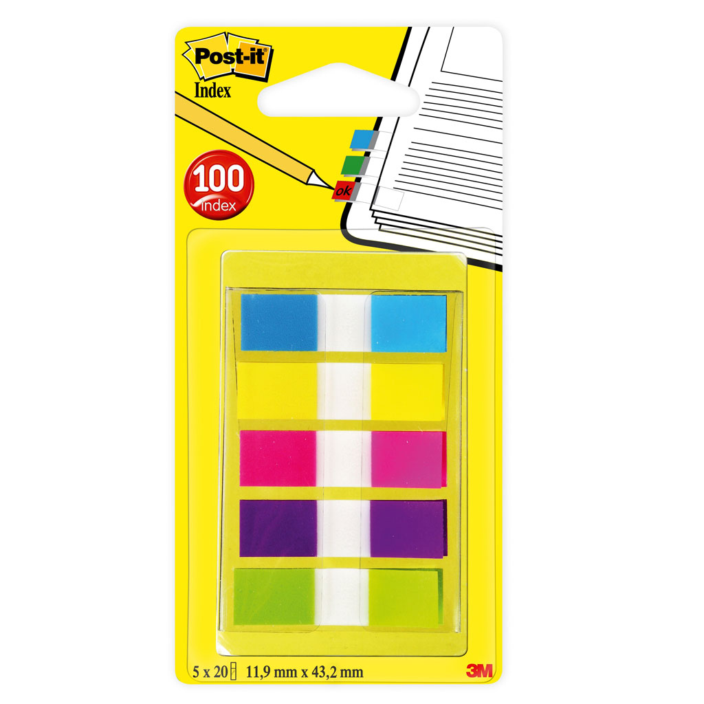 Post-it® Index Mini Haftmarker farbsortiert 5 x 20 Streifen