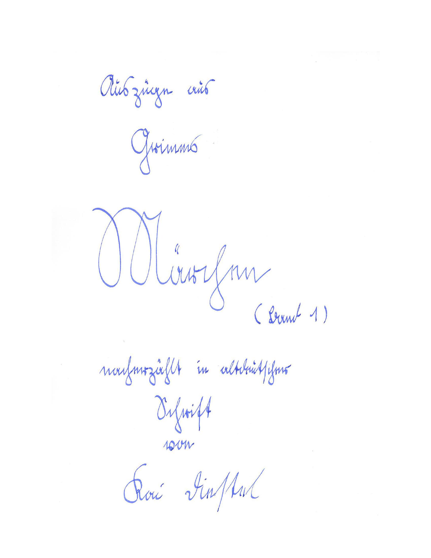 Kai Diestel - Auszüge aus Grimms Märchen in altdeutscher "Sütterlin-Schrift" - Innen 1