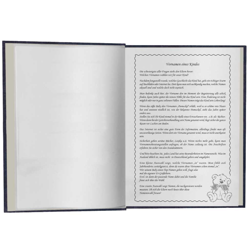 Babystammbuch Konrad Apfelleder Dunkelblau