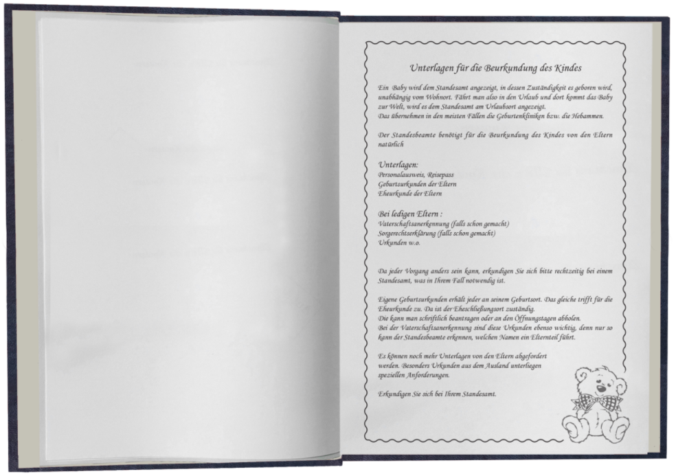 Babystammbuch Konrad Apfelleder Dunkelblau