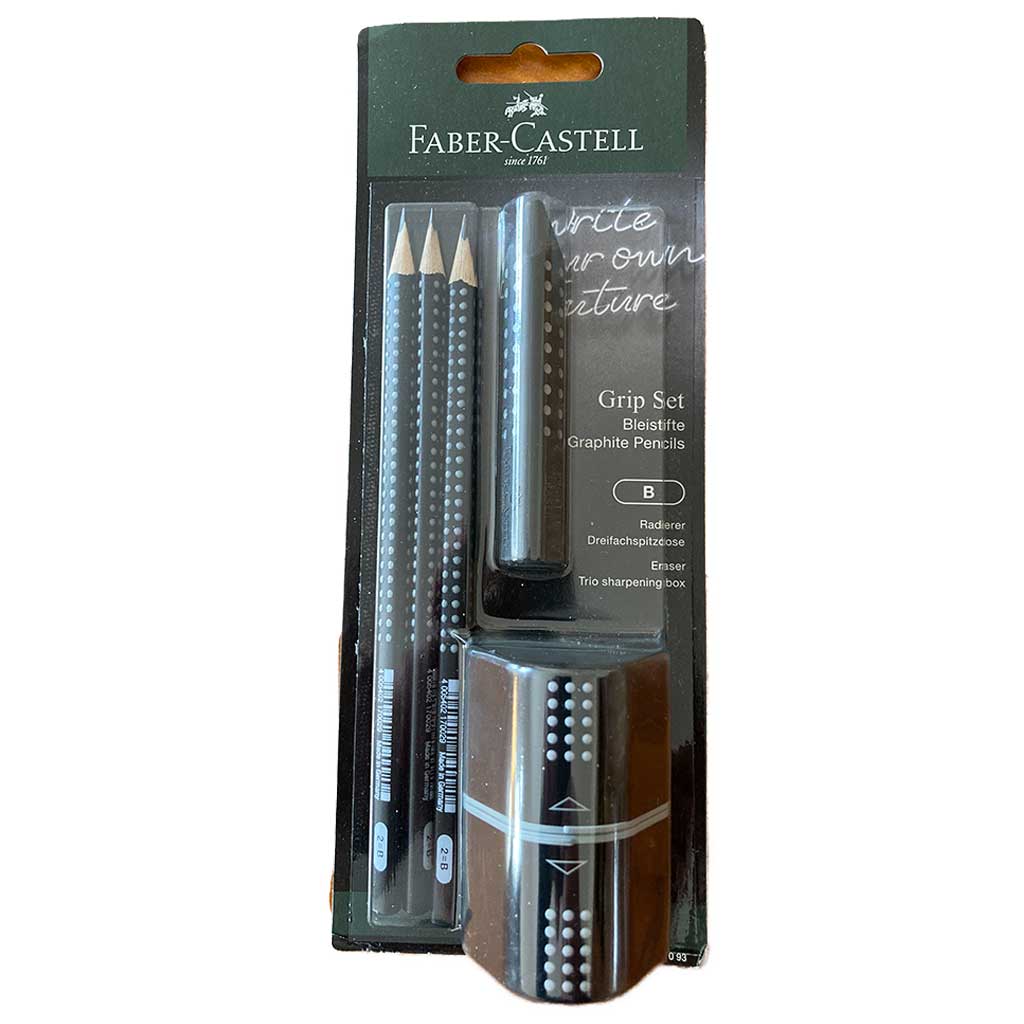 Grip 2001 Set 3 Bleistifte B Radierer Anspitzdose