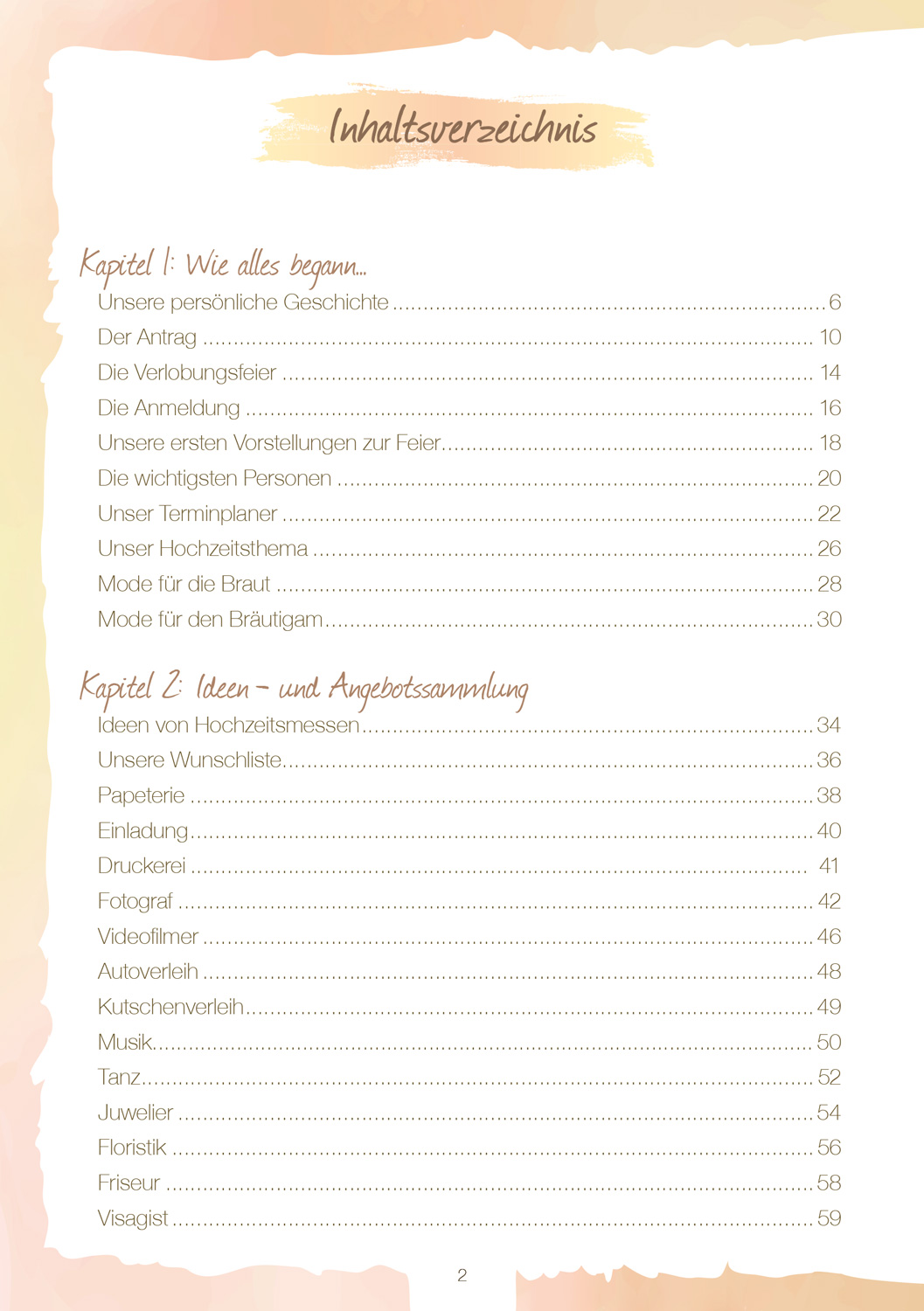 Hochzeitstagebuch „Mr und Mrs“ - Innen 1