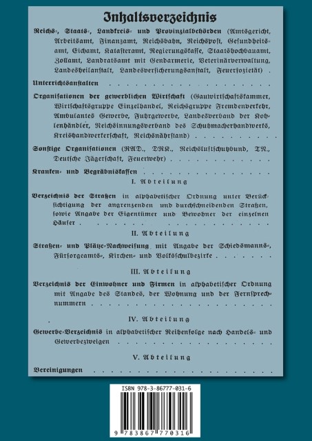 Harald Rockstuhl - Adreßbuch (Wohnungsanzeiger) der Stadt Mühlhausen in Thüringen 1943