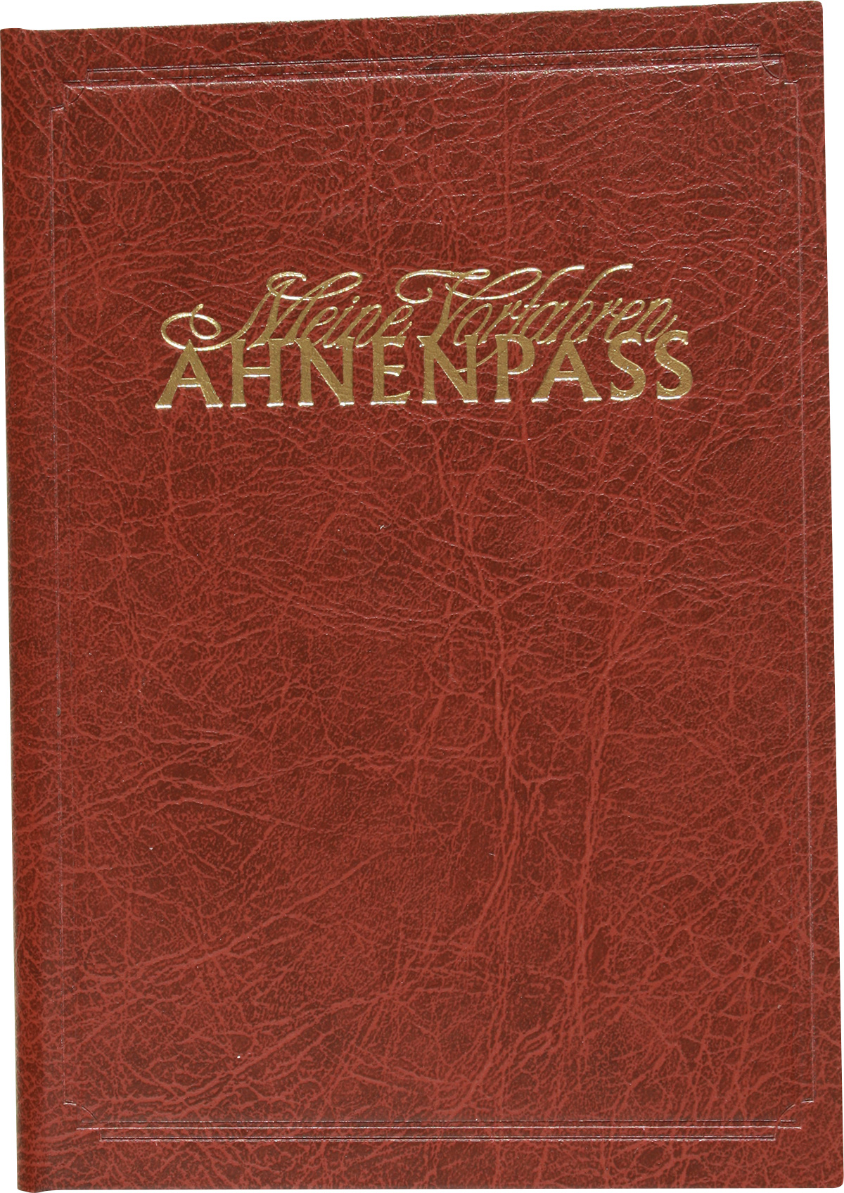 Ahnenpass ohne Ahnenzahlen im Kunstledereinband mit Goldprägung