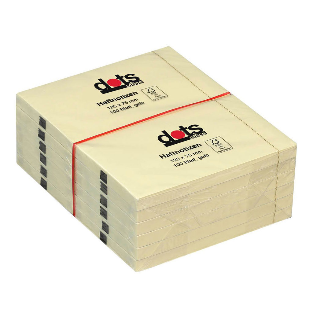 dots Haftnotizen Standard gelb 12,5x7,5cm 12 Blöcke