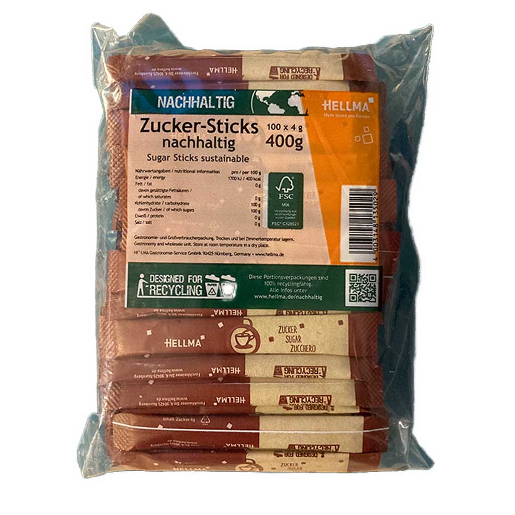Hellma Zuckersticks nachhaltig 100 x 4g