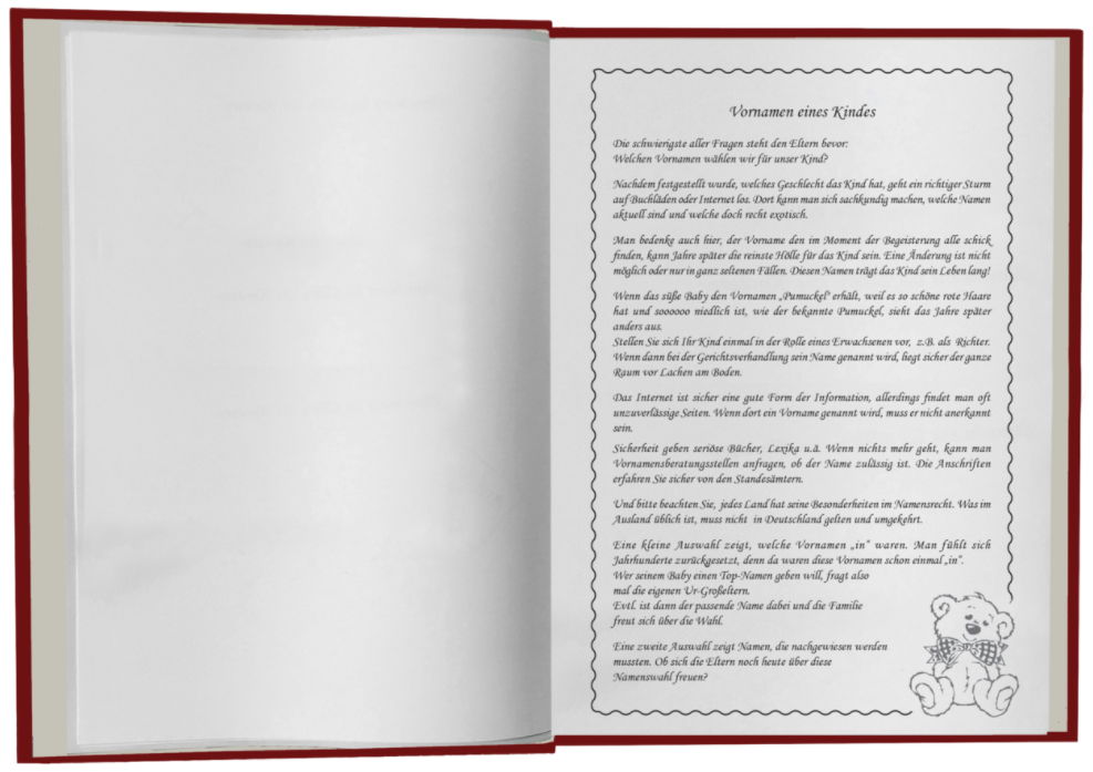 Babystammbuch Esther Apfelleder Granatrot