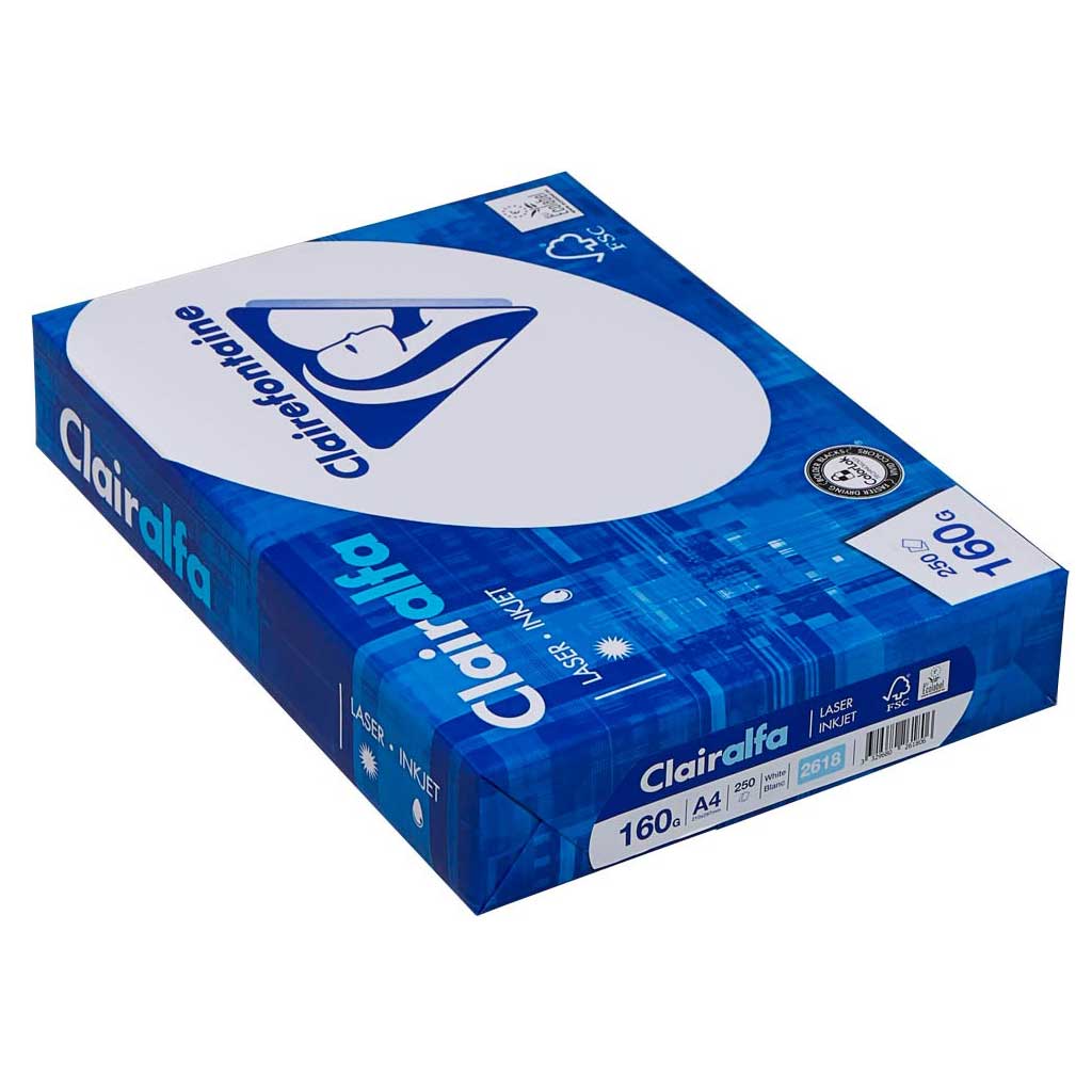 Clairefontaine Kopierpapier Clairalfa DIN A4 160 g/qm 250 Blatt