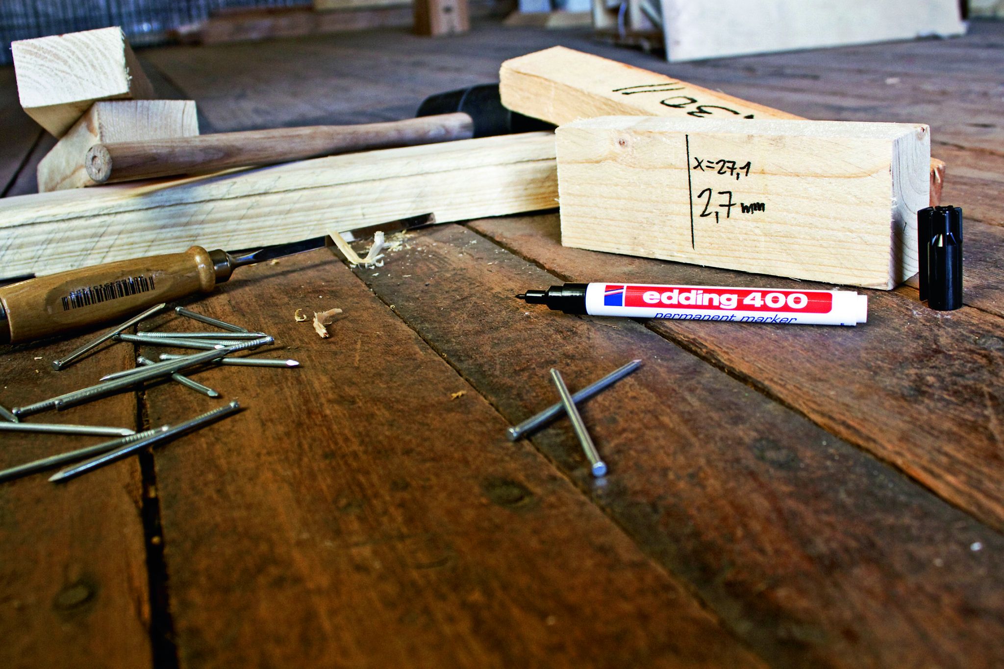 edding 400 Permanentmarker Anwendung Holz
