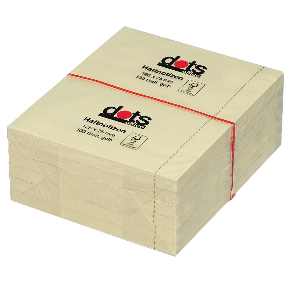 dots Haftnotizen Standard gelb 12,5x7,5cm 12 Blöcke
