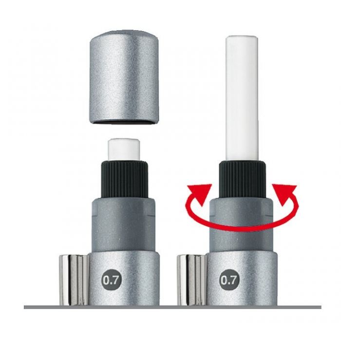 Faber-Castell - Grip 2011 Druckbleistift silber 0,7mm Radiergummi